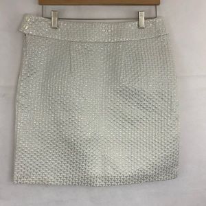 Rebecca Moses Shimmery Silver Textured Skirt